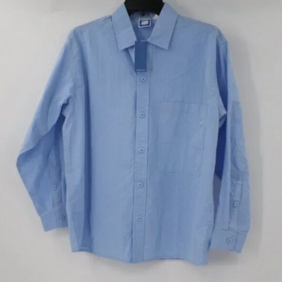 NWT Undefeated shirt Mens XS windbreaker long sleeve button up blue cotton nylo - Picture 1 of 14